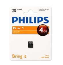 Флеш карта microSD 4GB PHILIPS microSDHC Class 10
