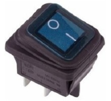 Rexant 36-2361 Выключатель клавишный 250V 15А (4с) ON-OFF синий  с подсветкой ВЛАГОЗАЩИТА