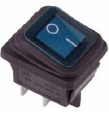 Rexant 36-2361 Выключатель клавишный 250V 15А (4с) ON-OFF синий  с подсветкой ВЛАГОЗАЩИТА