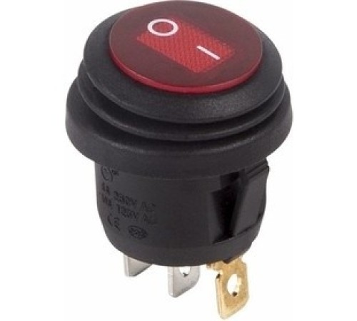 Rexant 36-2595 Выключатель клавишный круглый 250V 6А (3с) ON-OFF красный с подсветкой ВЛАГОЗАЩИТА Rexant 36-2595 Выключатель клавишный круглый 250V 6А (3с) ON-OFF красный с подсветкой ВЛАГОЗАЩИТА