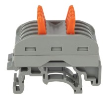 Rexant (07-5237) Клемма СМК 222-424D проходная 4-полюсная, с креплением на DIN-рейку (0,08-4 мм?) серая (50 шт./уп.)