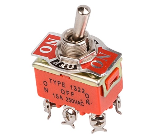 Rexant (36-4132) Тумблер 250V 15А (6c) ON-OFF-ON двухполюсный (KN-203) Rexant (36-4132) Тумблер 250V 15А (6c) ON-OFF-ON двухполюсный (KN-203)