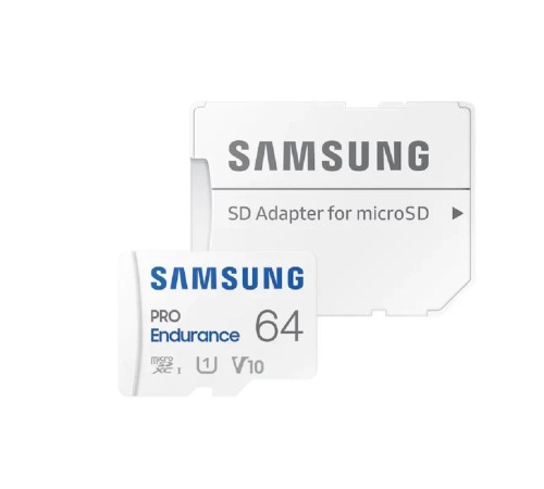 Флеш карта microSDXC 64GB Samsung PRO Endurance (для видеорегистратора) Class 10, UHS-I, W 30 МБ/с, R 100 МБ/с, <MB-MJ64KA/APC> адаптер на SD