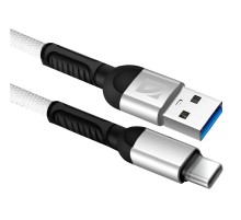 Defender USB кабель F167 TypeC, white, 1м, 2.4А, ткань, пакет (87103WHI)
