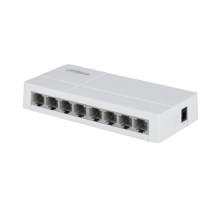 DAHUA DH-SF1008L 8-портовый неуправляемый коммутатор, 8x10/100 Base-T, коммутация 1.6 Гбит/с, MAC-таблица 2K, пластик