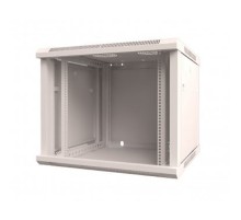 Rexant (04-0966-111) Настенный шкаф 19" 9U 600х600х501 (ШхГхВ), дверь стекло, металлическая задняя стенка, боковые съемные стенки, RAL 7035
