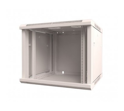 Rexant (04-0966-111) Настенный шкаф 19" 9U 600х600х501 (ШхГхВ), дверь стекло, металлическая задняя стенка, боковые съемные стенки, RAL 7035