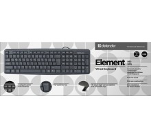 Defender Проводная клавиатура Element HB-520 USB RU,черный,полноразмерная USB Defender Element HB-520 USB (45522)