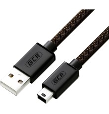 GCR Кабель активный 15.0m USB 2.0, AM/mini 5P, черно-прозрачный, с усилителем сигнала, разъём для доп.питания, 28/24 AWG, GCR-53811 Greenconnect GCR-53811