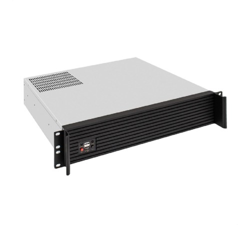 Exegate EX297727RUS Серверный корпус ExeGate Pro 2U400-04AL <RM 19", высота 2U, глубина 400, передняя панель - алюминий, без БП, 2*USB>