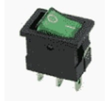 Rexant 36-2173 Выключатель клавишный 12V 15А (3с) ON-OFF зеленый  с подсветкой  Mini