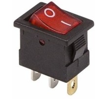 Rexant 36-2170 Выключатель клавишный 12V 15А (3с) ON-OFF красный  с подсветкой  Mini