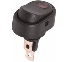 Rexant 36-2715 Выключатель клавишный 12V 30А (3с) ON-OFF черный ОВАЛ с красной подсветкой