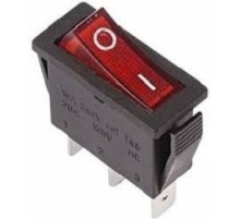 Rexant 36-2210 Выключатель клавишный 250V 15А (3с) ON-OFF красный  с подсветкой