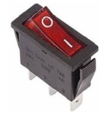 Rexant 36-2210 Выключатель клавишный 250V 15А (3с) ON-OFF красный  с подсветкой