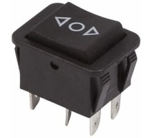 Rexant 36-2375 Выключатель клавишный 250V 15А (6с) (ON)-OFF-(ON) черный  с нейтралью  Б/Фикс