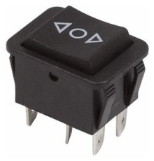 Rexant 36-2375 Выключатель клавишный 250V 15А (6с) (ON)-OFF-(ON) черный  с нейтралью  Б/Фикс