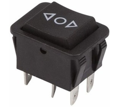 Rexant 36-2375 Выключатель клавишный 250V 15А (6с) (ON)-OFF-(ON) черный  с нейтралью  Б/Фикс