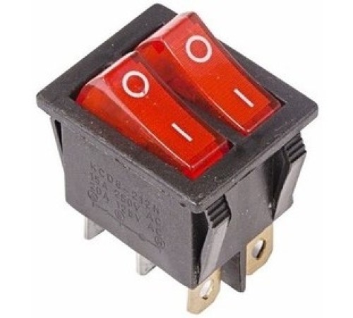 Rexant 36-2410 Выключатель клавишный 250V 15А (6с) ON-OFF красный с подсветкой ДВОЙНОЙ Rexant 36-2410 Выключатель клавишный 250V 15А (6с) ON-OFF красный с подсветкой ДВОЙНОЙ