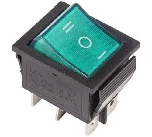 Rexant 36-2392 Выключатель клавишный 250V 15А (6с) ON-OFF-ON зеленый с подсветкой и нейтралью Rexant 36-2392 Выключатель клавишный 250V 15А (6с) ON-OFF-ON зеленый с подсветкой и нейтралью