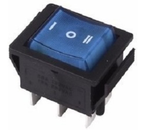 Rexant 36-2391 Выключатель клавишный 250V 15А (6с) ON-OFF-ON синий с подсветкой и нейтралью Rexant 36-2391 Выключатель клавишный 250V 15А (6с) ON-OFF-ON синий с подсветкой и нейтралью