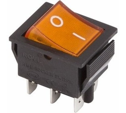 Rexant 36-2353 Выключатель клавишный 250V 15А (6с) ON-ON желтый с подсветкой Rexant 36-2353 Выключатель клавишный 250V 15А (6с) ON-ON желтый с подсветкой