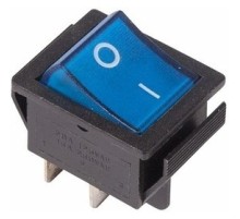 Rexant 36-2331 Выключатель клавишный 250V 16А (4с) ON-OFF синий  с подсветкой  (10 шт)