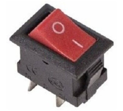 Rexant 36-2011 Выключатель клавишный 250V 3А (2с) ON-OFF красный  Micro   (10 шт)