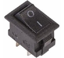 Rexant 36-2010 Выключатель клавишный 250V 3А (2с) ON-OFF черный  Micro