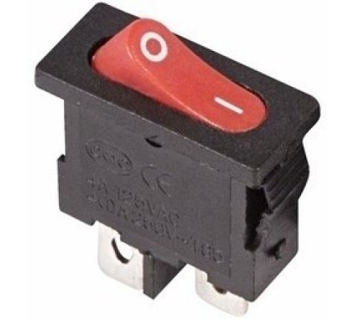 Rexant 36-2051 Выключатель клавишный 250V 6А (2с) ON-OFF красный  Mini