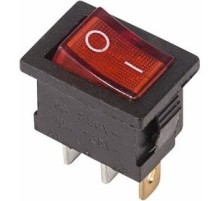 Rexant 36-2150 Выключатель клавишный 250V 6А (3с) ON-OFF красный  с подсветкой  Mini