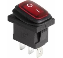 Rexant 36-2175 Выключатель клавишный 250V 6А (3с) ON-OFF красный  с подсветкой  Mini ВЛАГОЗАЩИТА