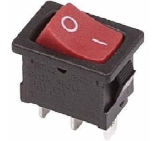 Rexant 36-2131 Выключатель клавишный 250V 6А (3с) ON-ON красный  Mini