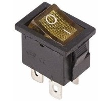 Rexant 36-2192 Выключатель клавишный 250V 6А (4с) ON-OFF желтый  с подсветкой  Mini
