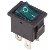 Rexant 36-2193 Выключатель клавишный 250V 6А (4с) ON-OFF зеленый  с подсветкой  Mini