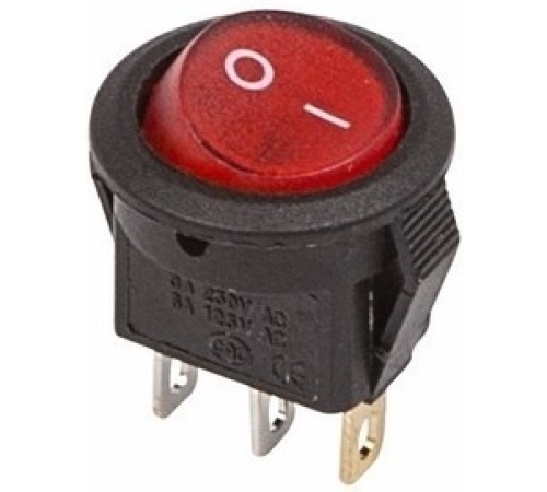 Rexant 36-2530 Выключатель клавишный круглый 250V 3А (3с) ON-OFF красный с подсветкой Micro Rexant 36-2530 Выключатель клавишный круглый 250V 3А (3с) ON-OFF красный с подсветкой Micro