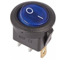 Rexant 36-2571 Выключатель клавишный круглый 250V 6А (3с) ON-OFF синий  с подсветкой
