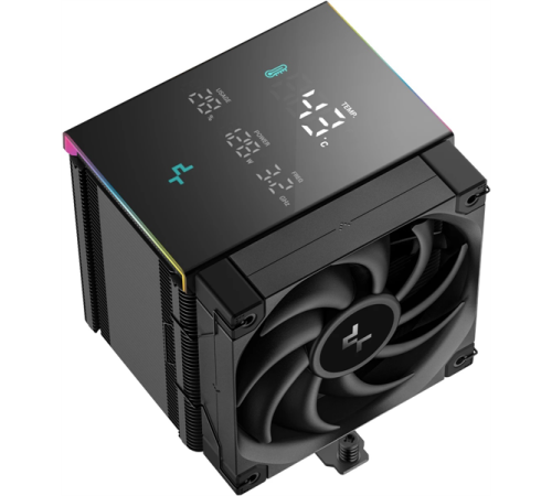 Кулер для процессора DEEPCOOL AK500 DIGITAL PRO LGA20XX/1700/1200/115X/AM5/AM4 (9шт/кор, TDP 240W, PWM, Fan 120mm, 5 тепл. трубок, ARGB, черный) RET Кулер для процессора DEEPCOOL AK500 DIGITAL PRO LGA20XX/1700/1200/115X/AM5/AM4 (9шт/кор, TDP 240W, PWM, Fan 120mm, 5 тепл. трубок, ARGB, черный) RET