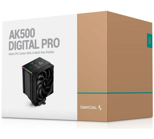 Кулер для процессора DEEPCOOL AK500 DIGITAL PRO LGA20XX/1700/1200/115X/AM5/AM4 (9шт/кор, TDP 240W, PWM, Fan 120mm, 5 тепл. трубок, ARGB, черный) RET Кулер для процессора DEEPCOOL AK500 DIGITAL PRO LGA20XX/1700/1200/115X/AM5/AM4 (9шт/кор, TDP 240W, PWM, Fan 120mm, 5 тепл. трубок, ARGB, черный) RET