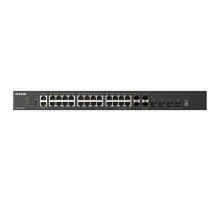 D-Link DXS-3410-32SY/E Управляемый L3 стекируемый коммутатор с 28 портами 10GBase-X SFP+ и 4 портами 25GBase-X SFP28