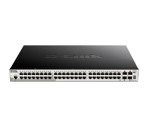 D-Link DGS-1510-52XMP/A2A PROJ Управляемый L2+ стекируемый коммутатор с 48 портами 10/100/1000Base-T и 4 портами 10GBase-X SFP+ (48 портов PoE 802.3af/at, PoE-бюджет 370 Вт; 740 Вт с DPS-700)