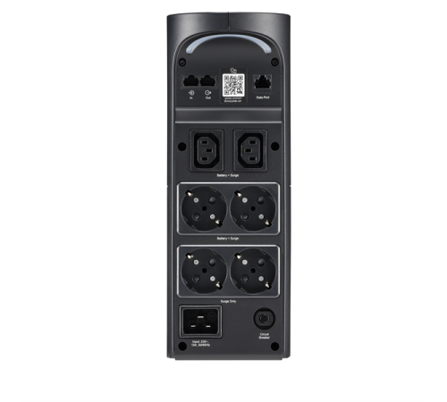 Источник бесперебойного питания APC Back-UPS Pro for Gaming, 2200VA/1320W, 230V, 4xSchuko and 2xIEC C13 outlets, RGB Lights, Data/DSL protrct, 2x Type A and 1x Type C USB, Midnight(Black), 1 year warranty