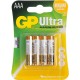 Батарея GP Ultra Alkaline 24AU LR03 AAA (4шт)