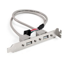 Exegate EX298294RUS Планка портов в корпус 2xUSB2.0 ExeGate BrctUSB2-2A (USB 2.0 9pin (IDC 9pin F) --> 2x USB 2.0 Af, кабель 20см)