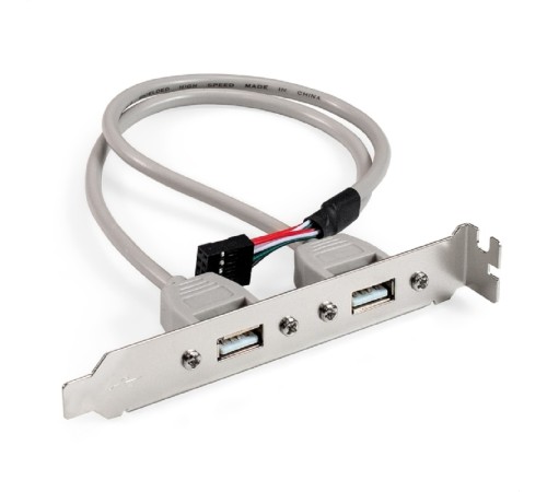 Exegate EX298294RUS Планка портов в корпус 2xUSB2.0 ExeGate BrctUSB2-2A (USB 2.0 9pin (IDC 9pin F) --> 2x USB 2.0 Af, кабель 20см)