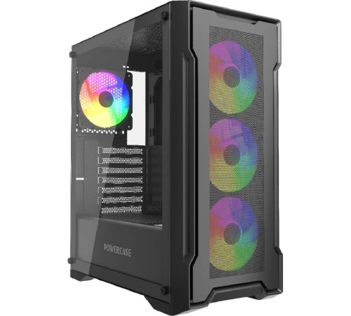 Powercase Mistral X4B, Tempered Glass, 4x 120mm FRGB Fans, чёрный, ATX  (CMXB-L4)