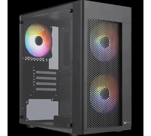 Formula HEXFORM-G-BK-v2  (mATX, стекло, сетка, USB3.0 x1, USB2.0 x2, 3x12cm