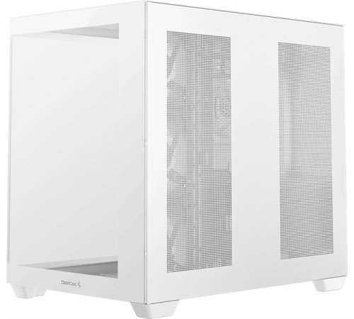 Корпус Deepcool CG530 4F WH без БП, боковое окно (панорама), 3x120мм ARGB Reverce вентилятора на боковой стенке, 1x120мм ARGB вентилятор сзади, белый, ATX