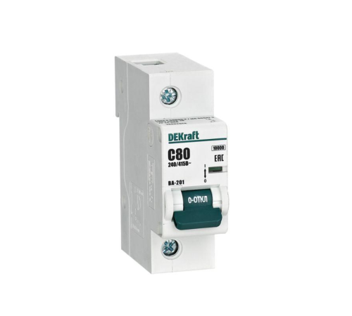 Выключатель автоматический модульный 1п C 80А 10кА ВА-201 DEKraft 13002DEK