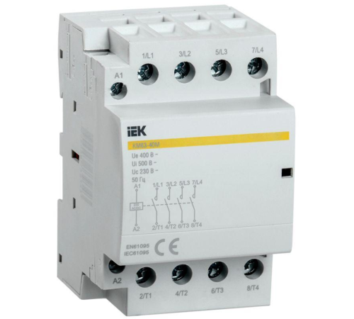 Контактор модульный КМ63-40М AC/DC IEK MKK21-63-40 Контактор модульный КМ63-40М AC/DC IEK MKK21-63-40